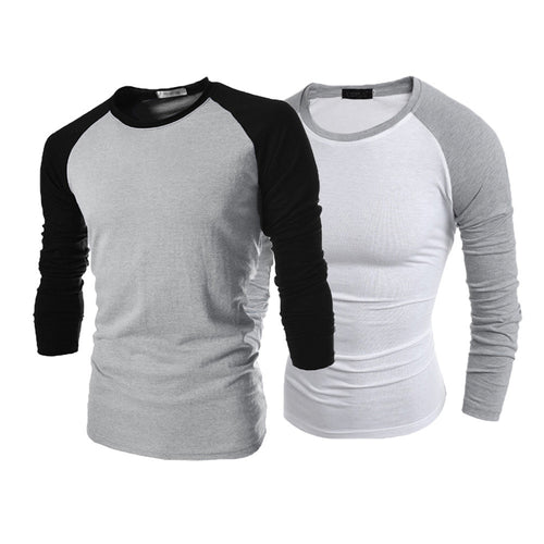 Men Long Sleeve T-Shirt Plain Cotton Tee Casual Top Blouse Shirt