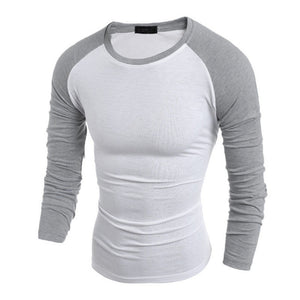 Men Long Sleeve T-Shirt Plain Cotton Tee Casual Top Blouse Shirt