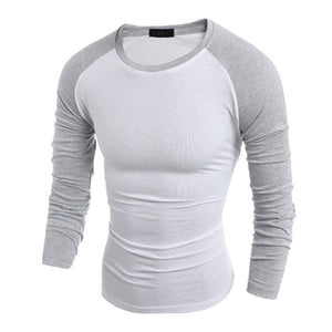 Men Long Sleeve T-Shirt Plain Cotton Tee Casual Top Blouse Shirt