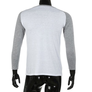 Men Long Sleeve T-Shirt Plain Cotton Tee Casual Top Blouse Shirt